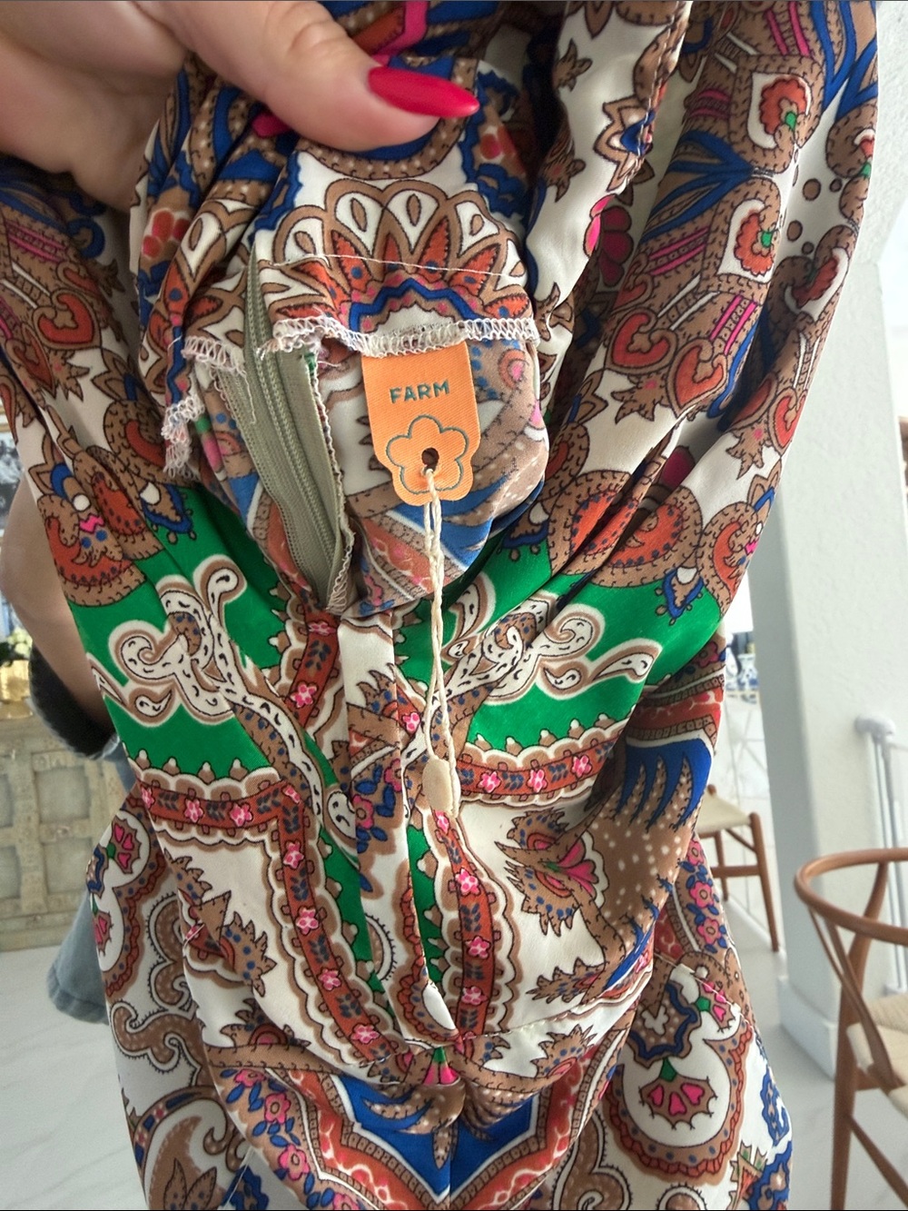 FARM Rio Green Multicolor Halter Jumpsuit - Picture 3 of 7